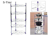 5 Tiers Home Kitchen Pans Pots Storage Rack Durable Metal Wire Shelving Organizer V1294-YM0901-GB-JY03917