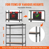 VEVOR Storage Shelving Unit, 5-Tier Adjustable, 907 kg Capacity, Heavy Duty Garage Shelves Metal V952-SXHJC18DX36WX7LTAV0