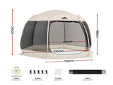 Instahut Gazebo Pop Up Tent 2.7x1.35m Outdoor Marquee Camping Screen 6 Sided GAZB-POP-SC-134HX-BG