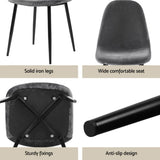 1 Artiss Dining Table and 4 Chairs Set Grey Metal DSET-T02WD-VEL01-GYX4