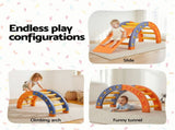 Keezi Kids Climbing Frame Set With Slide Indoor Outdoor Toddler Toys Pikler Arch Climber KCS-SLIDE-ARC-OG