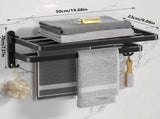 Bathroom Towel Rack With Towel Bar Holder 20in Towel Shelf Bathroom With Towel Rail Shelf Wall V1369-AZ3-W-19759