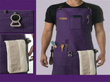 Chef and BBQ Apron - Canvas, Stainless Steel Hardware - Cross Back StrapsPurple, with only one V1192-AZ-W-3387