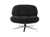 Artiss Swivel Chair Nursing Armchair Lounge Corduroy Steel Star Base Black UPHO-H-ARM05-SWL-BK