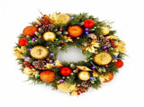 Christabelle 61cm Timeless Elegance Christmas Wreath Pre Lit Multi Function LED Gold Red Bauble 112_SENTE61