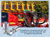 12 Pcs 3/8" Hose x 3/8" Jic 37&deg Hydraulic Hose Female Coupling End Swivel Crimp Hydraulic V1258-DP02-C-2818