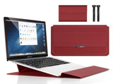 Red 3-in-1 Laptop Sleeve with Built-In Stand & Wrist Rest Waterproof PU Protective Case for 13/14 V888-ELOSUNG43913