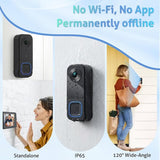 Wireless Doorbell with Camera 1080P Image & 4.5 Inch Screen No WiFi Required Range Up to 120m V1188-ZXY-131-285