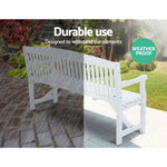 Gardeon 5FT Outdoor Garden Bench Wooden 3 Seat Chair Patio Furniture White ODF-BENCH-5FT-WH