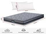 Giselle King 34cm Euro Top Pocket Spring Mattress with 2 Feather Down Pillows Set MAPI-TT34-DFD-WALL-K