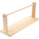 Wooden Ribbon and Thread Spool Organizer Rack, Beige Wood Storage Holder for Craft Supplies V1192-AZ-W-27578