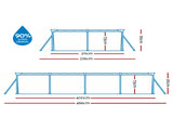 Bestway Swimming Pool 400x211x81cm Steel Frame Above Ground Pools w/ Filter Pump 5700L BW-POOL-SQ-4M-56425