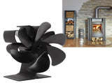 6 Blade Stove Eco Black Self Starting High Temperature Resistance Energy Efficiency Heat Powered V1294-YM3113220250711-0421
