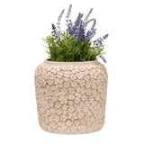 Dusty Pink Flower Embossed Planter w Hole Plug 25cm V637-88757PLN