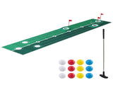 Keezi Kids Golf Putting Game Set with Golf Club, Putting Mat, 12 Balls, 3 Target Holes, Indoor KGS-D12-GR