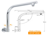 WELS Chrome Round 10" Rainfall Shower Head 360&deg Swivel Gooseneck Wall Arm Set V1233-A619KSR110
