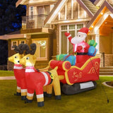 Santaco LED Inflatable Santa Sleigh Reindeer 2.2M INFL1051