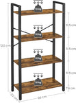 VASAGLE 4-Tier Bookshelf Storage Rack with Steel Frame for Living Room Office Study Hallway V227-9101402100311