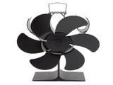 6 Blade Stove Fan Black Self Starting High Temperature Resistant Heat Powered Stove Fan for Home V1294-YM3113220248111-0421