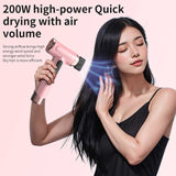 White Wireless Hair Dryer with Cold & Hot Air, Portable Large-Capacity Rechargeable Ionic Dryer, V888-ELOSUNG13683