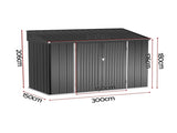 Giantz Garden Shed Galvanised Steel 3.05x1.5M Outdoor Storage Shed Workshop House Shelter SHED-FLAT-5X10-GY-ABC