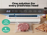 Devanti Food Vacuum Sealer Machine Fresh Storage Auto Seal Slide Cutter 6 Modes White FVS-30-WH