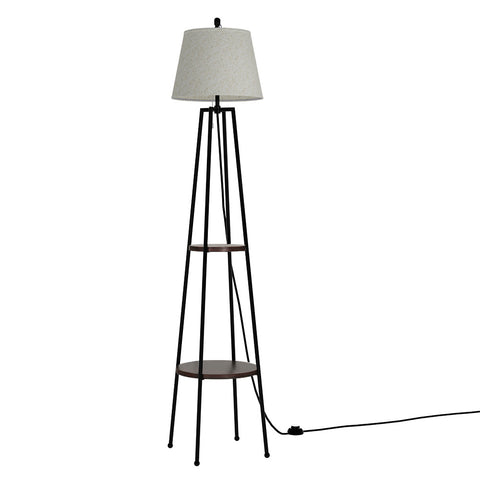 Artiss Floor Lamp 2 Tier Shelf Storage LED Light Stand Home Living Room Upright LAMP-FLOOR-SF-31097