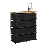CARLA HOME 8 Drawer Fabric Storage Dresser - Steel Frame - Black - Storage Rack - Rustic V178-36408
