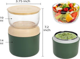 2 Pack Insulated Yogurt Container, 24oz Breakfast On the Go Cup with Plastic Topping Cereal Oatmeal V1259-DP01-A-931