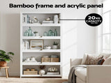 Artiss 5-Tier Display Cabinet Storage Bookshelf Clear Shelf White FUR-T-DSHELF-03-WH
