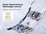Livemor Prestige 4D Dual Mechanism Massage Chair, Full Body Zero Gravity Recliner with Extended SL FBMC-2GEAR-WHGY