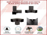 Roof Pergola Gazebo Shed Matte Black Steel Brackets DIY Kits V63-847781