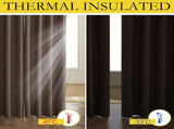 Coffee Vintage Linen 100% Blackout Curtains for Living Room, Thermal Insulated Curtains 95 Long, V1258-DP02-C-1291