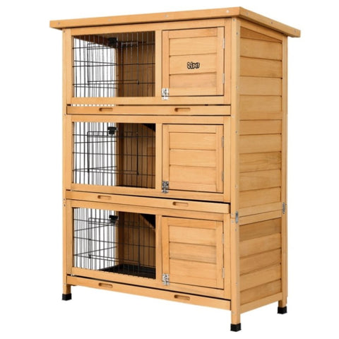 i.Pet Rabbit Hutch Chicken Coop 91.5cm x 46cm x 116.5cm Chicken Coop Large House Cage Run Wooden PET-GT-RHT1240-3L