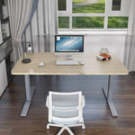 160cm Standing Desk Height Adjustable Sit Stand Motorised Grey Dual Motors Frame White Top V255-DMG-160W