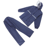 Reflective Motorcycle Rain Suit in Navy Oxford Fabric with Breathable Mesh, Unisex Outdoor Gear V1366-AZ2-W-17357