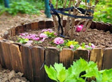 Garden Lawn Edging Fence Wood Coffee 1 Set Decorative Garden Border Natural Atmosphere V1370-AZ4-15198