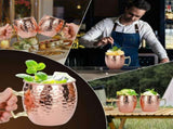 4 Piece Moscow Mule Mug Set Hammered Copper Look, 500 ml V1237-ZY-818-265