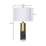 Sarantino Metal and Faux Marble Table Lamp in Black LMP-MLM-4550-BK