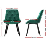 Artiss Dining Chairs Set of 2 Velvet Diamond Tufted Green UPHO-C-DIN-5218-VEL-GRX2