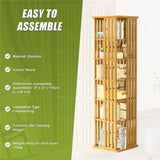 360 Rotating Bookshelf Bamboo Storage Display Rack Shelving in Wood V63-842461