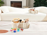 2 Pcs Dog Toy Basket Dog Toy Bin Bone Shaped Handmade Pet Organizer for Pet White Cotton Rope Basket V1258-DP02-C-2285