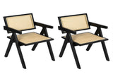 Levede 2x Black Wicker Armchair Dining Chair CH1101-BKX2