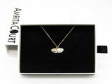 Gift Box - Aroma Necklace 925 Silver, Gold coated - Green Shell Dreamy Lavender V760-GBAJ - 14