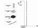 Artiss Floor Lamp Modern Industrial Standing Light with Clear Glass Shade, Silver Metal Tall Lamp FL-SF-JF5470-SL