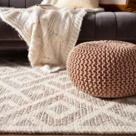 Braided Ottoman Pouffe Footstool Hand Knitted V262-CL-STK-009P