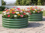 Green Fingers Round Raised Garden Bed 2 Pack Galvanised Planter Box Rust Resistant 60x60x30cm Green GB-ROU-6030-GNX2