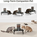 Adjustable Pet Feeder Stand for Cats and Small Dogs Elevated Raised Bowl Holder with 3-Level V1341-ZY-P9GEW8GA-WHITE