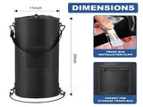 13 Gallon Waterproof Marine Trash Bag Holder with 6 Clips and Pocket, Reusable Waste Bin for V1189-LC-AMZ-00152