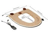 USB Heated Toilet Seat Cover with Capybara Design Soft Plush, Washable, Fast Heating, 5-Level V1341-ZY-69VLM7RR-BROWN